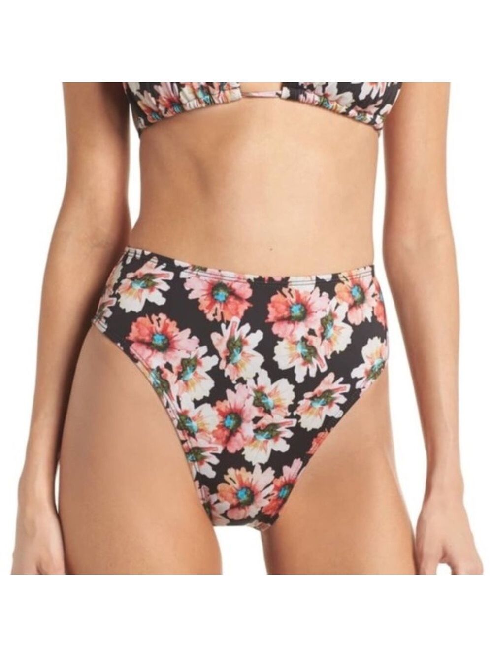 NWOT LEITH High Waisted Floral Bikini Bottoms